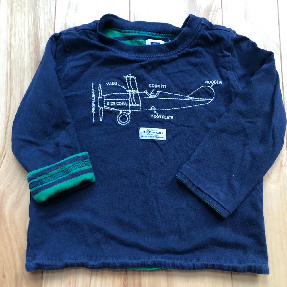 Janie and Jack Reversible Airplane Tee